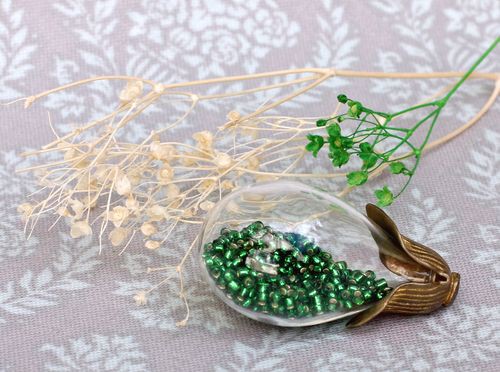 Набор Стеклянный кулон-капля, цвет Золото (Scrapberry's)   