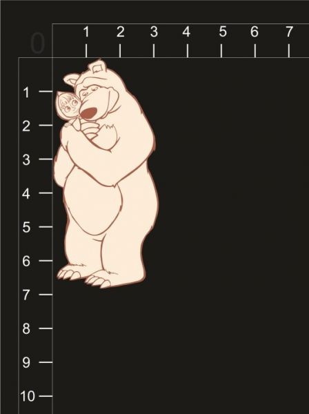 Фигурка из чипборда "Девочка и Мишка" (byMamaYaga)