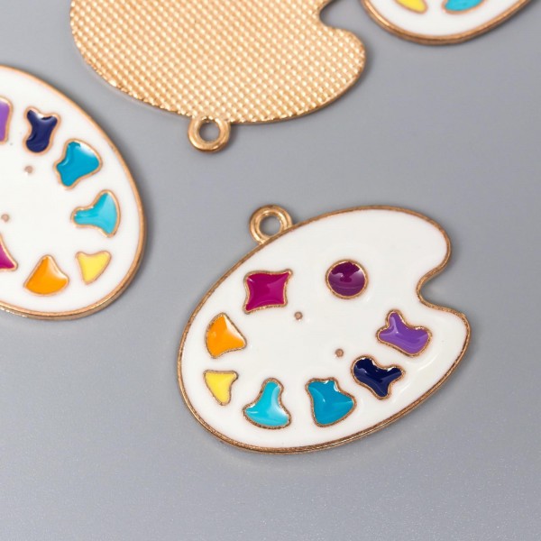 Металлическая подвеска с эмалью "Палитра", 1 шт