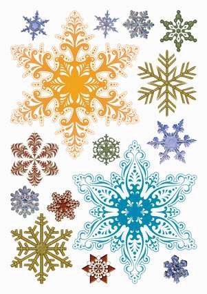 Переводная пленка Freedecor для светлых поверхностей "Снежинки-2" 