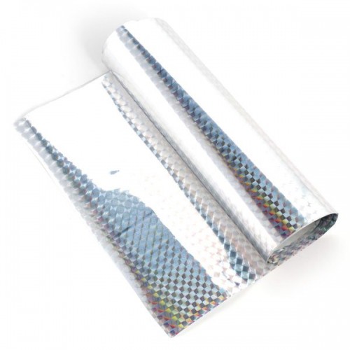 Трансферная поталь голографическая "ромбики", цвет Серебро (Craft Premier)