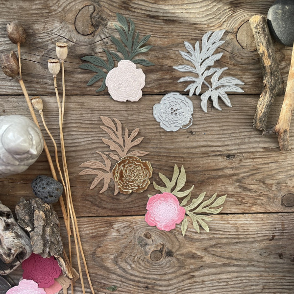 Набор ножей для вырубки "Пионы дышат нежностью и светом" (MiMiCut, Россия)