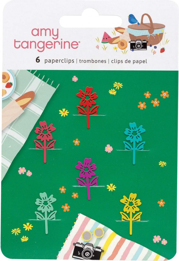 Набор металлических скрепок из коллекции "Picnic in the park" Amy Tangerine, 6 шт. (American Crafts)
