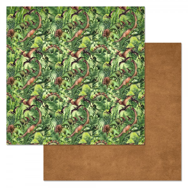 Бумага из коллекции "Эра динозавров" В гуще событий (ScrapMania)