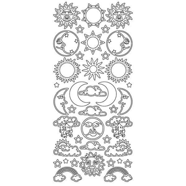 Контурные наклейки "Небесные фигуры", золото (JEJE)