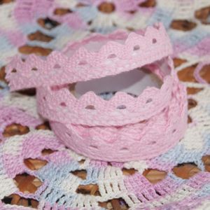 Кружево хлопковое на клеевой основе, цвет Нежный Розовый, 1.8 м  