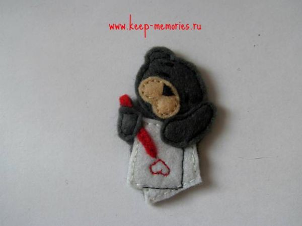 Украшение из фетра "Мишка МиТуЮ пишет письмо"  
