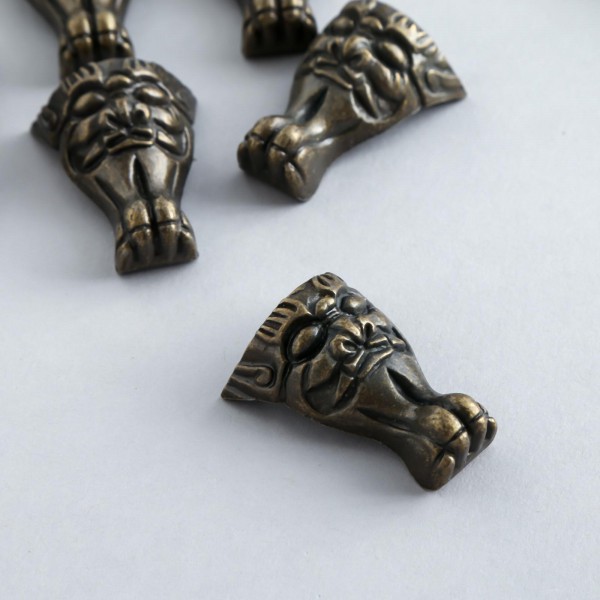 Комплект декоративных ножек для шкатулок "Маска", 29*36 мм, цвет Бронза, 4 шт.