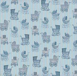 Бумага из коллекции "Малыш и малышка" Голубые коляски (Craft Premier)