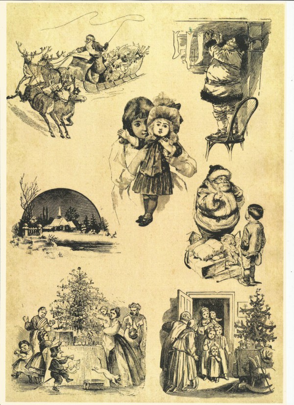 Бумага дизайнерская A4 "Рождественское ретро #2"