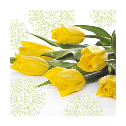 Салфетка 33*33 см "Yellow Tulips", 1 штука (Paw Decor Collection)