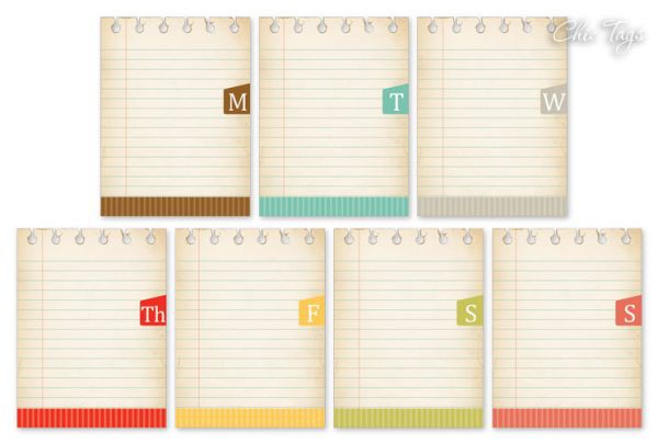 Набор карточек для журналинга из коллекции Everyday Life II "Week Day Notes" (Chic Tags)