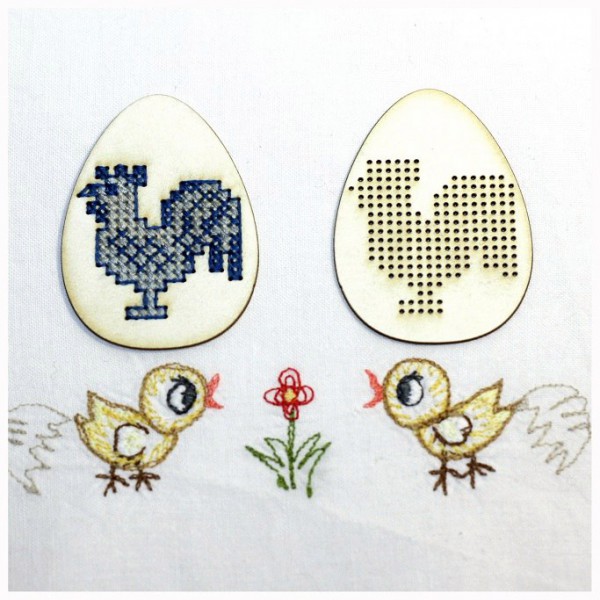 Заготовка для вышивки из чипборда Петушок, коллекция "Пасхальные яйца", 1 шт. (Россия)  