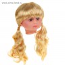 Волосы для кукол (парик), кудрявые с хвостиками, d=11-12 см, цвет Блондин