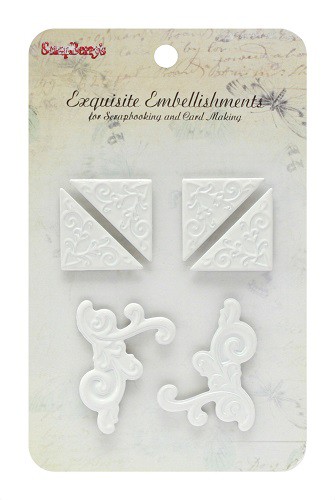 Набор металлических уголков, 6 шт., цвет Белый (Scrapberry's)