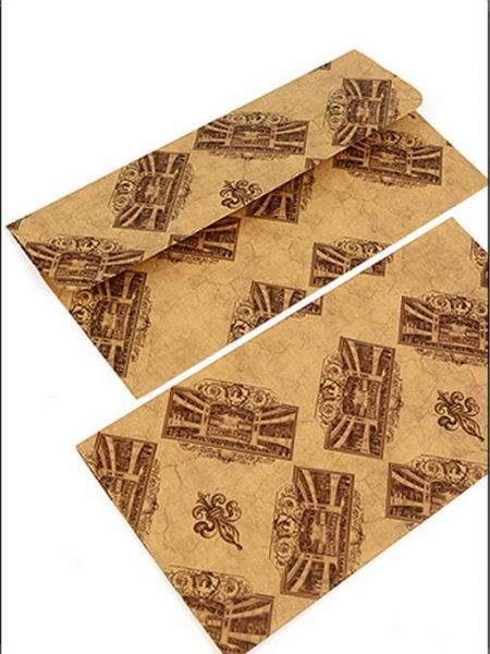 Конверт из крафт-бумаги с принтом "Театральная жизнь", 1 шт.  