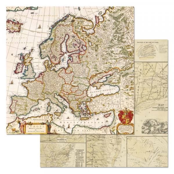 Бумага из коллекции "Фономикс. Карты" Том 1, номер 3  (ScrapMania)