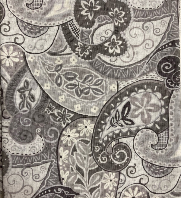 Отрез ткани для пэчворка, коллекция Happy go lucky, цвет Серый, 50*55 см, 100% хлопок (США)