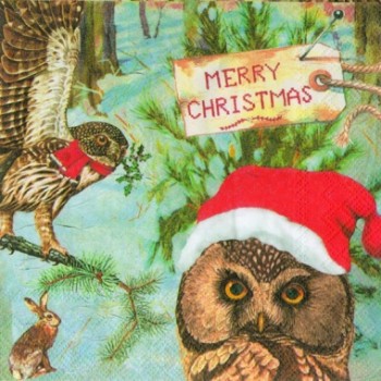 Салфетка 33*33 см "Весть совы", 1 штука (IHR) 