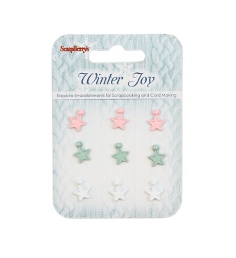 Набор украшений "Звездочки" из коллекции Зимнее утро, 9 шт. (Scrapberry's) 