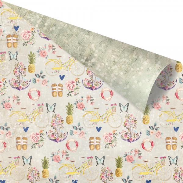 Бумага  из коллекции "St.Tropez" Plage de la Bouillabaisse, с фольгированием (Prima Marketing)