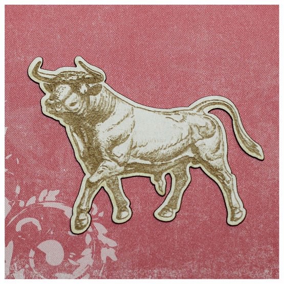 Фигурка из чипборда из коллекции "Испания" Бык (гравировка) (Россия)  