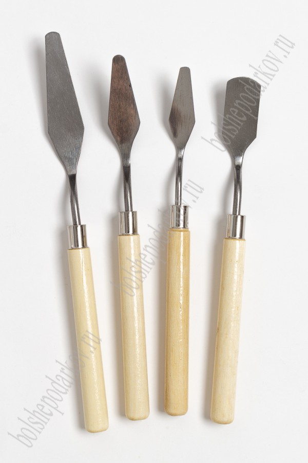 Суперцена! Набор металлических шпателей (мастихинов) для работы с пастами, 4 штуки