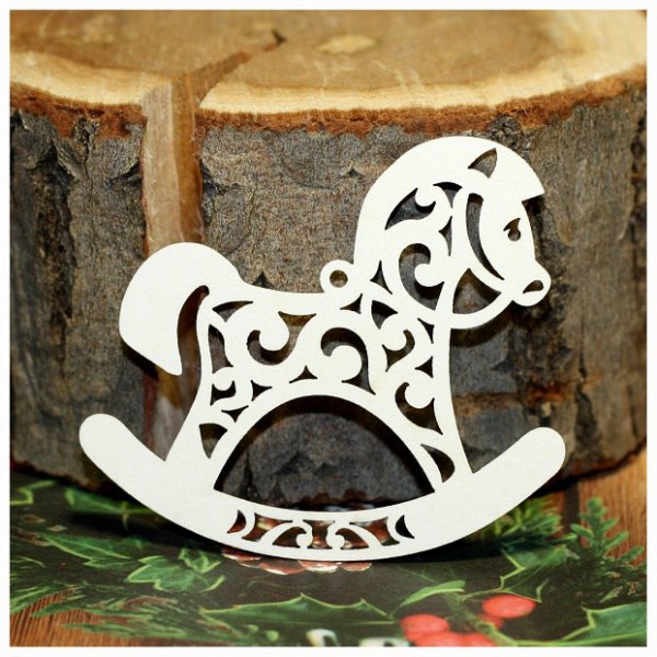 Фигурка из чипборда "Лошадка-качалка ажурная" (Россия)