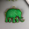 Декор металлический "Индийский слон", цвет Бронза с зеленой патиной