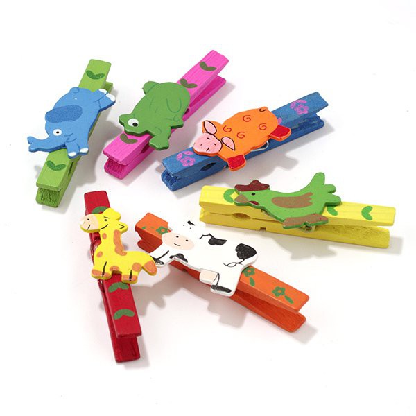 Деревянные прищепки Ферма. 6 шт. (Magic Hobby)