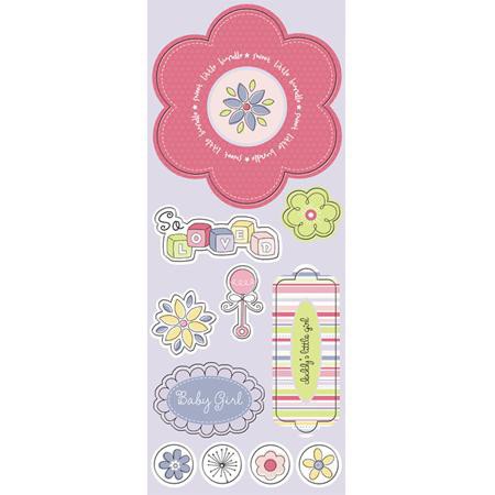 Стикеры из чипборда "Daddy's Little Girl" из коллекции "Little Cutie" (Imaginisce)