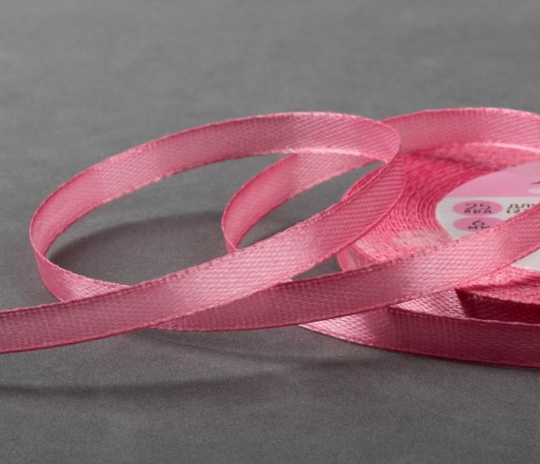 Лента декоративная атласная, 6 мм, цвет Розовый, от 1 ярда по выбору (Gamma)