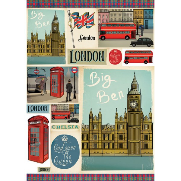 Декупажная карта 50*70 см "London" (Stamperia)