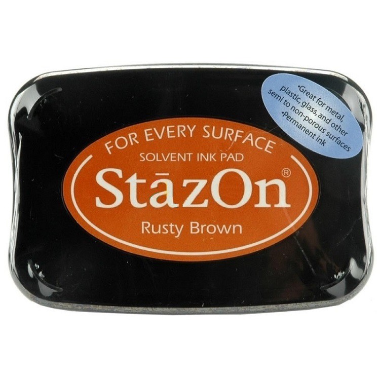 Подушечка чернильная универсальная StazOn, размер 96х67 мм, цвет Коричневая ржавчина