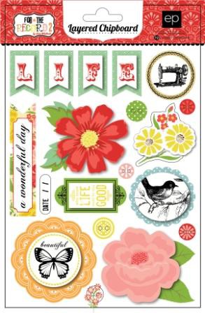 Стикеры многослойные из чипборда Tailored  из коллекции "For the Record2" (Echo Park)