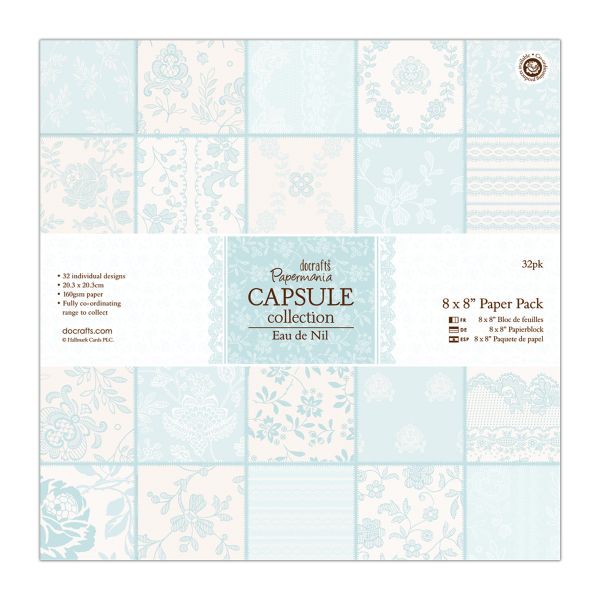 Набор бумаги 20*20 см из коллекции Eau de Nil, 32 листа (Papermania)
