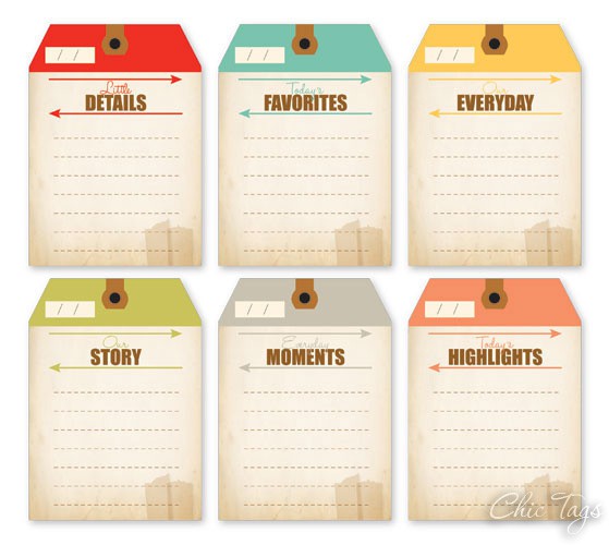 Набор карточек для журналинга из коллекции Everyday Life II "Date Tags" (Chic Tags)