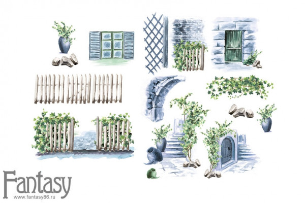 Набор высечек #32 из коллекции Дверь в лето, толщина картона 1.5 мм, 16 шт. (Fantasy)