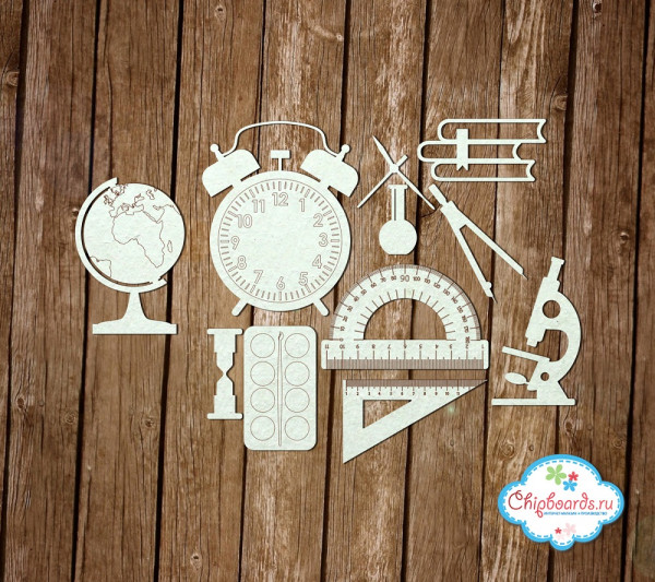 Набор фигур из чипборда "Школьный", 11 элементов (Chipboards, Россия)
