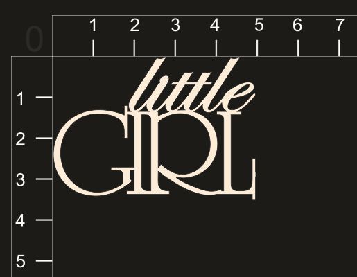 Надпись из чипборда "Little Girl"  (by Mama Yaga)  