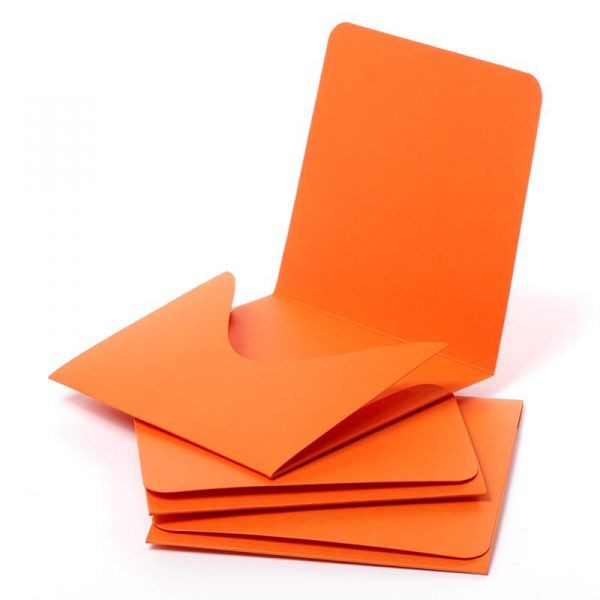 Заготовка для конверта под CD #5, картон, цвет Оранжевый (матовый), 1 шт. 