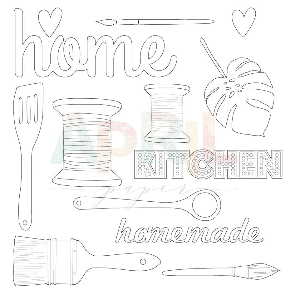 Набор чипборда из коллекции "Cozy home", 13 элемента (April, Россия)