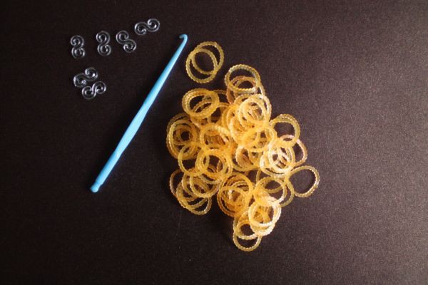 Набор резиночек для плетения "Гофре", цвет Оранжевый неон, 600 штук  