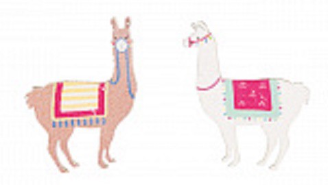 Набор деревянных фигурок "Ламы", 2 шт. разного цвета (Rayher) 