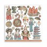 Набор бумаги 20*20 см из коллекции "Sir Vagabond in Japan" (Бродяга в Японии), 10 листов (Stamperia)