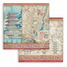 Набор бумаги 20*20 см из коллекции "Sir Vagabond in Japan" (Бродяга в Японии), 10 листов (Stamperia)