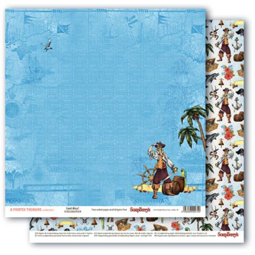 Бумага из коллекции "Сокровище пиратов" Земля! (Scrapberry's)