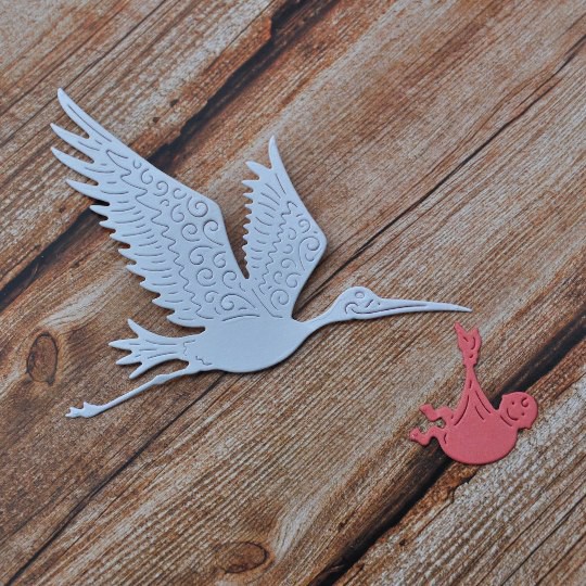 Вырубное изделие "Аист с малышом", цвет по выбору