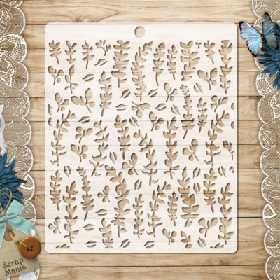 Трафарет из коллекции "Спасибо, доктор" Полевые цветы-2, 15х18 см (ScrapMania) 