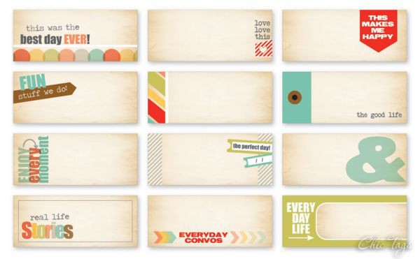 Набор тэгов для журналинга из коллекции Everyday Life II "Mini Tags" (Chic Tags)